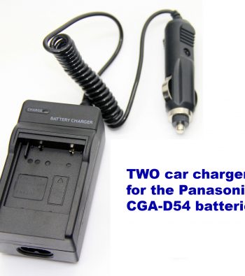 2 Car Chargers for Panasonic CGA-D54 batteries